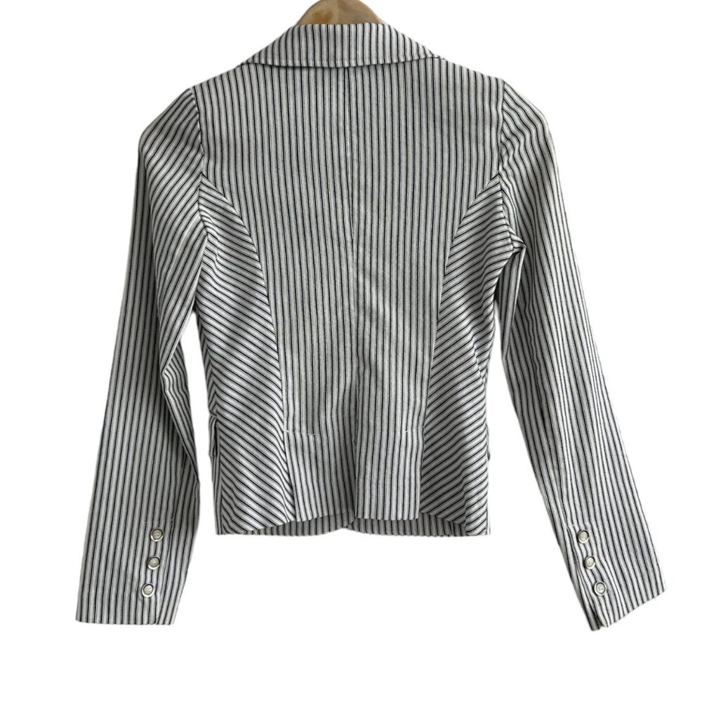 Rampage Y2K Preppy Long Sleeve Pinstripe Fitted Blazer Jacket (Small) - Picture 9 of 16